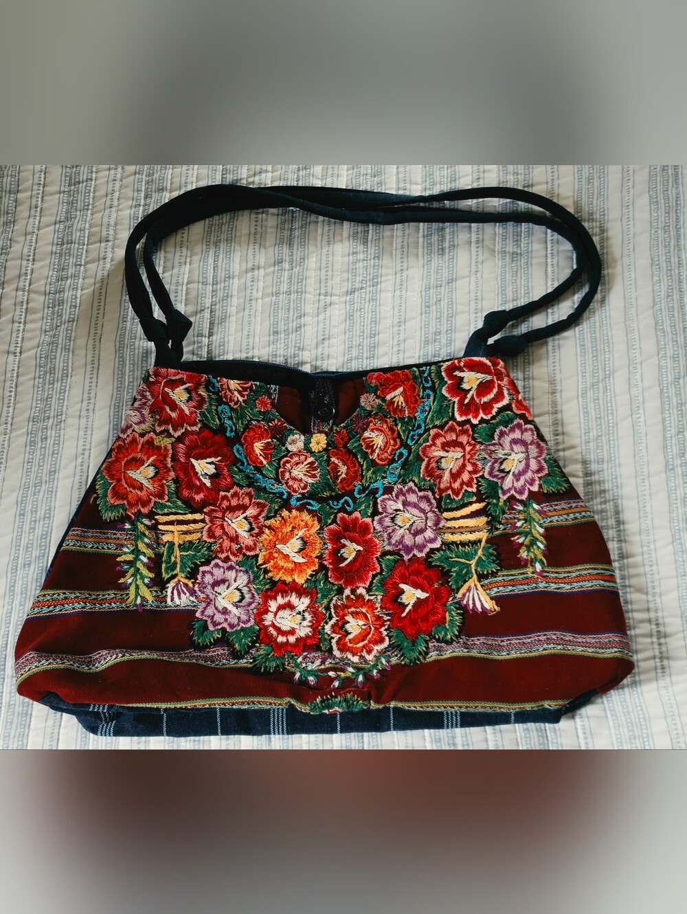 New Peruvian Connection handbag bag floral emroidery cotton made in Guatemala